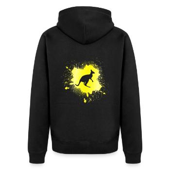 Känguru - Unisex Premium Bio Zip Hoodie - Schwarz - Hinten - Nico (187cm)