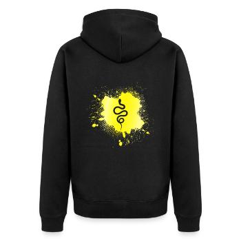 Schlange - Unisex Premium Bio Zip Hoodie - Schwarz - Hinten - Nico (187cm)