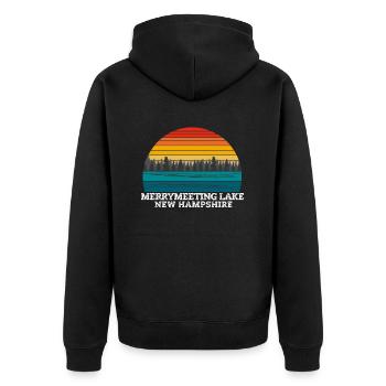 Merrymeeting Lake New Hampshire - Unisex Premium Bio Zip Hoodie - Schwarz - Hinten - Nico (187cm)
