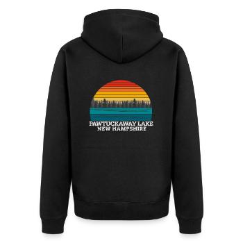 Pawtuckaway Lake New Hampshire - Unisex Premium Bio Zip Hoodie - Schwarz - Hinten - Nico (187cm)