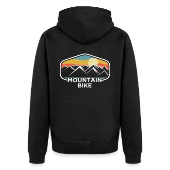 Mountain Bike Vintage Retro - Unisex Premium Organic Zip Hoodie - black - Back - Nico (187cm)
