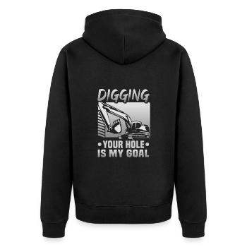 Crane operator design for excavator operators and construction workers - Unisex Premium Organic Zip Hoodie - black - Back - Nico (187cm)