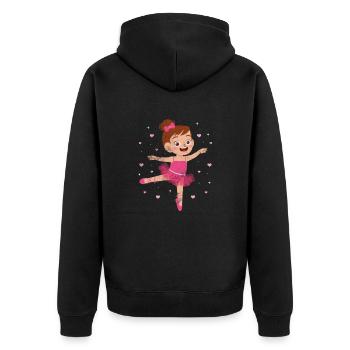 Ballet - Unisex Premium Organic Zip Hoodie - black - Back - Nico (187cm)