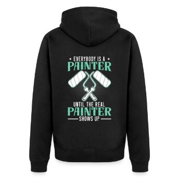 Maler Job Handwerker Hausmalerei - Unisex Premium Bio Zip Hoodie - Schwarz - Hinten - Nico (187cm)