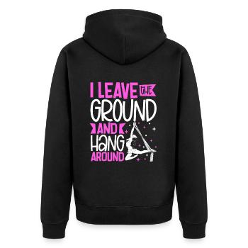 I leave the ground - Aerial Silk - Unisex Premium Bio Zip Hoodie - Schwarz - Hinten - Nico (187cm)