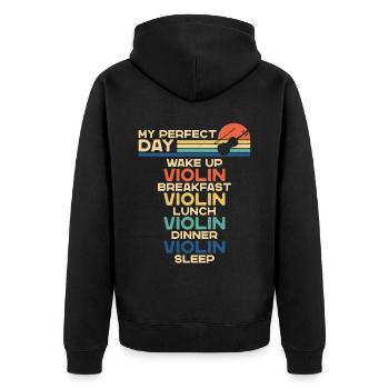Violon Violoniste Rétro Vintage My - Veste à capuche bio Premium Unisexe - noir - Dos - Nico (187cm)