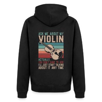 Violon Violoniste Rétro Vintage Demander - Veste à capuche bio Premium Unisexe - noir - Dos - Nico (187cm)