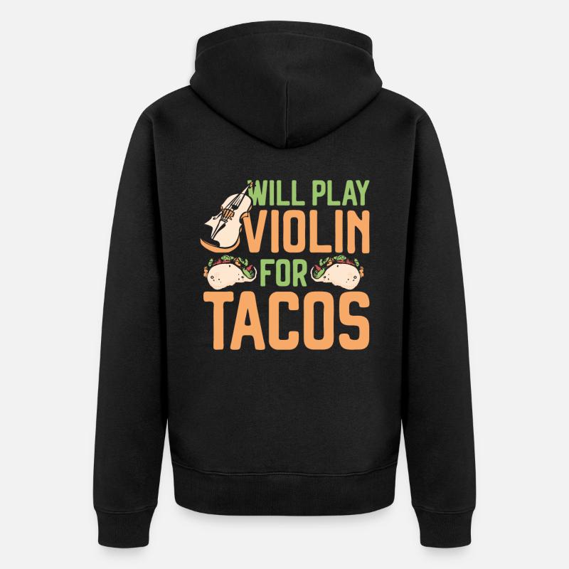 Le violoniste Taco jouera - Veste à capuche bio Premium Unisexe - noir