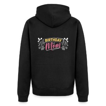 Geburtstag Mama Mami Mutter Party - Unisex Premium Bio Zip Hoodie - Schwarz - Hinten - Nico (187cm)