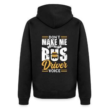 My bus driver voices coach bus travel - Unisex Premium Organic Zip Hoodie - black - Back - Nico (187cm)