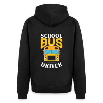 School bus driver School bus bus travel coach - Unisex Premium Organic Zip Hoodie - black - Back - Nico (187cm)