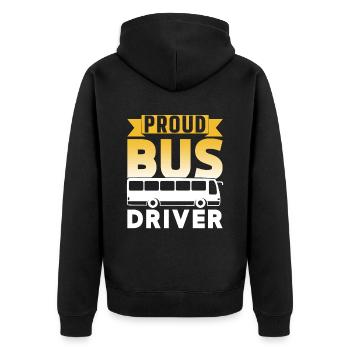Proud bus driver coach bus driving - Unisex Premium Organic Zip Hoodie - black - Back - Nico (187cm)