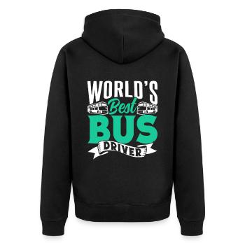 The best bus driver in the world Bus driving Coach - Unisex Premium Organic Zip Hoodie - black - Back - Nico (187cm)