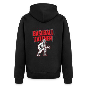 Receveur de baseball Joueur de baseball Hobby - Veste à capuche bio Premium Unisexe - noir - Dos - Nico (187cm)