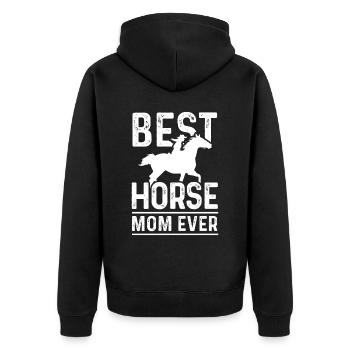 Meilleure maman de cheval de tous les temps - Veste à capuche bio Premium Unisexe - noir - Dos - Nico (187cm)