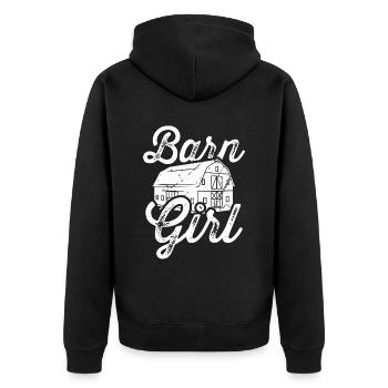 Barn maid - Unisex Premium Organic Zip Hoodie - black - Back - Nico (187cm)