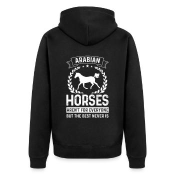 Les chevaux arabes ne sont pas pour tout le monde, mais le - Veste à capuche bio Premium Unisexe - noir - Dos - Nico (187cm)