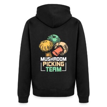 Mushroom Pickers Team Mushroom Pickers Mushroom Pickers Mushroom Pickers - Unisex Premium Organic Zip Hoodie - black - Back - Nico (187cm)
