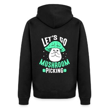En route pour la cueillette de champignons Cueilleurs de champignons - Veste à capuche bio Premium Unisexe - noir - Dos - Nico (187cm)