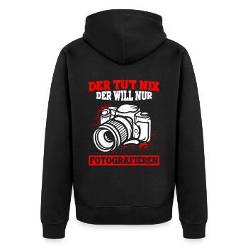 Kamera Fotokamera Kamera Spruch Geschenk Fotografi - Unisex Premium Bio Zip Hoodie - Schwarz - Hinten - Nico (187cm)