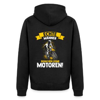 Fahrrad Andi Auto Apruch Geschenk Rad Tour Fahrrad - Unisex Premium Bio Zip Hoodie - Schwarz - Hinten - Nico (187cm)