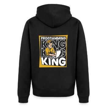 Développeur Coder Programmeur King - Veste à capuche bio Premium Unisexe - noir - Dos - Nico (187cm)