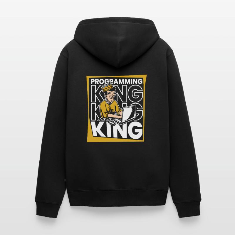 Développeur Coder Programmeur King Veste à capuche bio Premium Unisexe