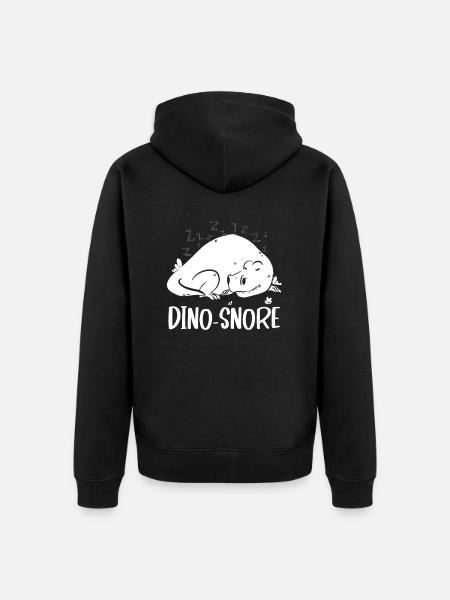 Dinosaurs Snoring Adult Dinosaurs - Unisex Premium Organic Zip Hoodie - black