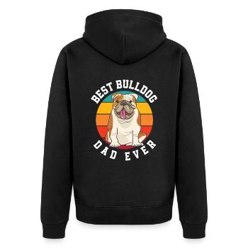 Meilleur Bulldog Papa Bulldog - Veste à capuche bio Premium Unisexe - noir - Dos - Nico (187cm)