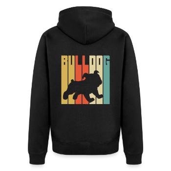 Bulldogge - Unisex Premium Bio Zip Hoodie - Schwarz - Hinten - Nico (187cm)