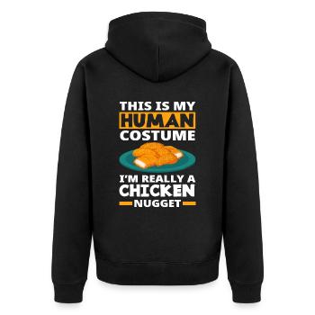 Chicken Nuggets Costume Funny Chicken Nugget - Unisex Premium Organic Zip Hoodie - black - Back - Nico (187cm)