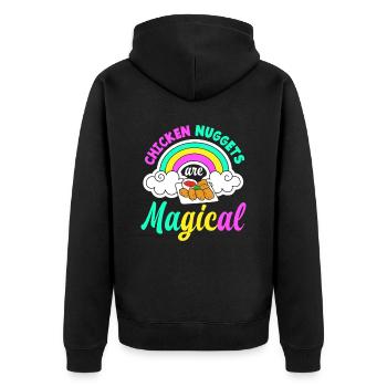 Pépites de poulet Magic - Veste à capuche bio Premium Unisexe - noir - Dos - Nico (187cm)