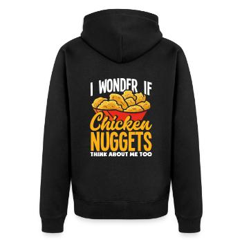 Pépites de poulet Dire drôle de pépite de poulet - Veste à capuche bio Premium Unisexe - noir - Dos - Nico (187cm)