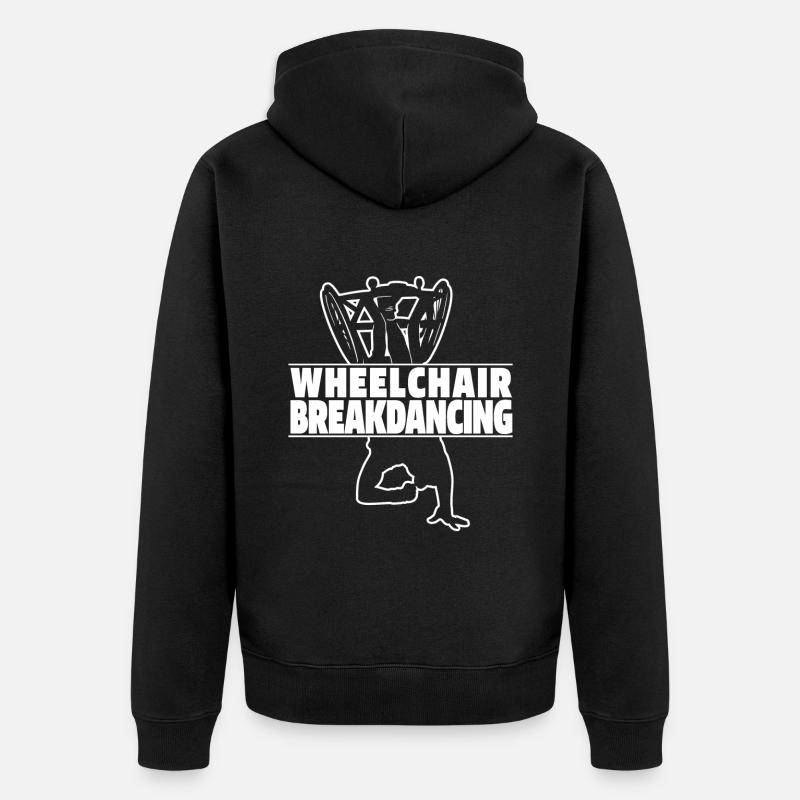 Breakdance Breakdancer Breakdancing Rollstuhl - Unisex Premium Bio Zip Hoodie - Schwarz