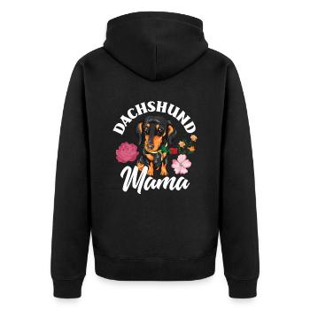 Teckel Maman - Veste à capuche bio Premium Unisexe - noir - Dos - Nico (187cm)