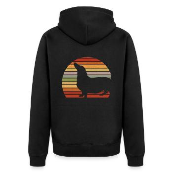 Teckel - Veste à capuche bio Premium Unisexe - noir - Dos - Nico (187cm)
