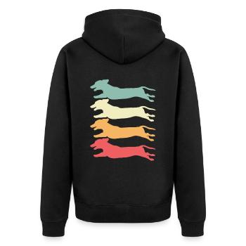 Teckel rétro - Veste à capuche bio Premium Unisexe - noir - Dos - Nico (187cm)