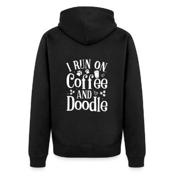 Golden Doodle Dog Lovers - Unisex Premium Organic Zip Hoodie - black - Back - Nico (187cm)