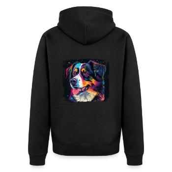 Hunde Australian Shepherd Hundeliebhaber Aussie - Unisex Premium Bio Zip Hoodie - Schwarz - Hinten - Nico (187cm)
