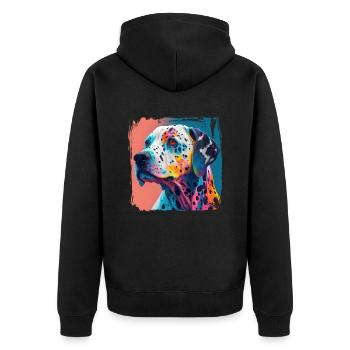 Dog saying Dalmatian design for dog lovers - Unisex Premium Organic Zip Hoodie - black - Back - Nico (187cm)