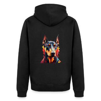 Dog saying Doberman design pour les amoureux des chiens - Veste à capuche bio Premium Unisexe - noir - Dos - Nico (187cm)