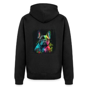 Chiens Français Bulldog Amateurs de chiens - Veste à capuche bio Premium Unisexe - noir - Dos - Nico (187cm)