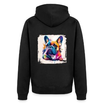 Chiens Français Bulldog Amateurs de chiens - Veste à capuche bio Premium Unisexe - noir - Dos - Nico (187cm)