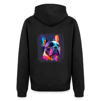 Chiens Français Bulldog Amateurs de chiens - Veste à capuche bio Premium Unisexe - noir - Dos - Nico (187cm)