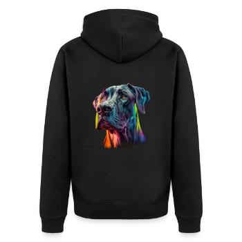 Chien disant Dogue allemand pour les amoureux des chiens - Veste à capuche bio Premium Unisexe - noir - Dos - Nico (187cm)