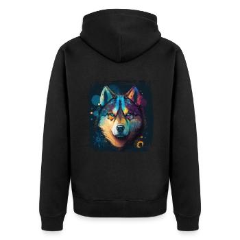 Hunde Spruch Huskie Design für Hundeliebhaber - Unisex Premium Bio Zip Hoodie - Schwarz - Hinten - Nico (187cm)