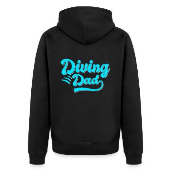 Diving Papa Gift - Unisex Premium Organic Zip Hoodie - black - Back - Nico (187cm)