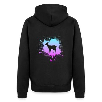 Chèvre - Veste à capuche bio Premium Unisexe - noir - Dos - Nico (187cm)