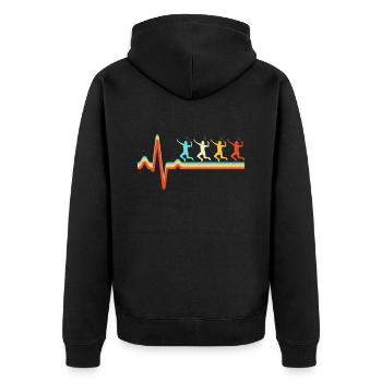 Badminton Retro Heartbeat - Veste à capuche bio Premium Unisexe - noir - Dos - Nico (187cm)