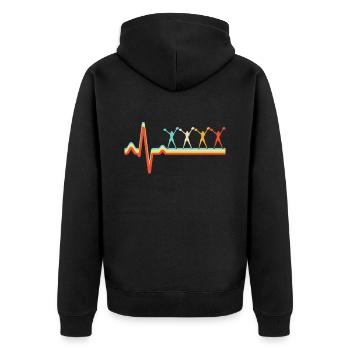 Cheerleading Retro Heartbeat - Veste à capuche bio Premium Unisexe - noir - Dos - Nico (187cm)